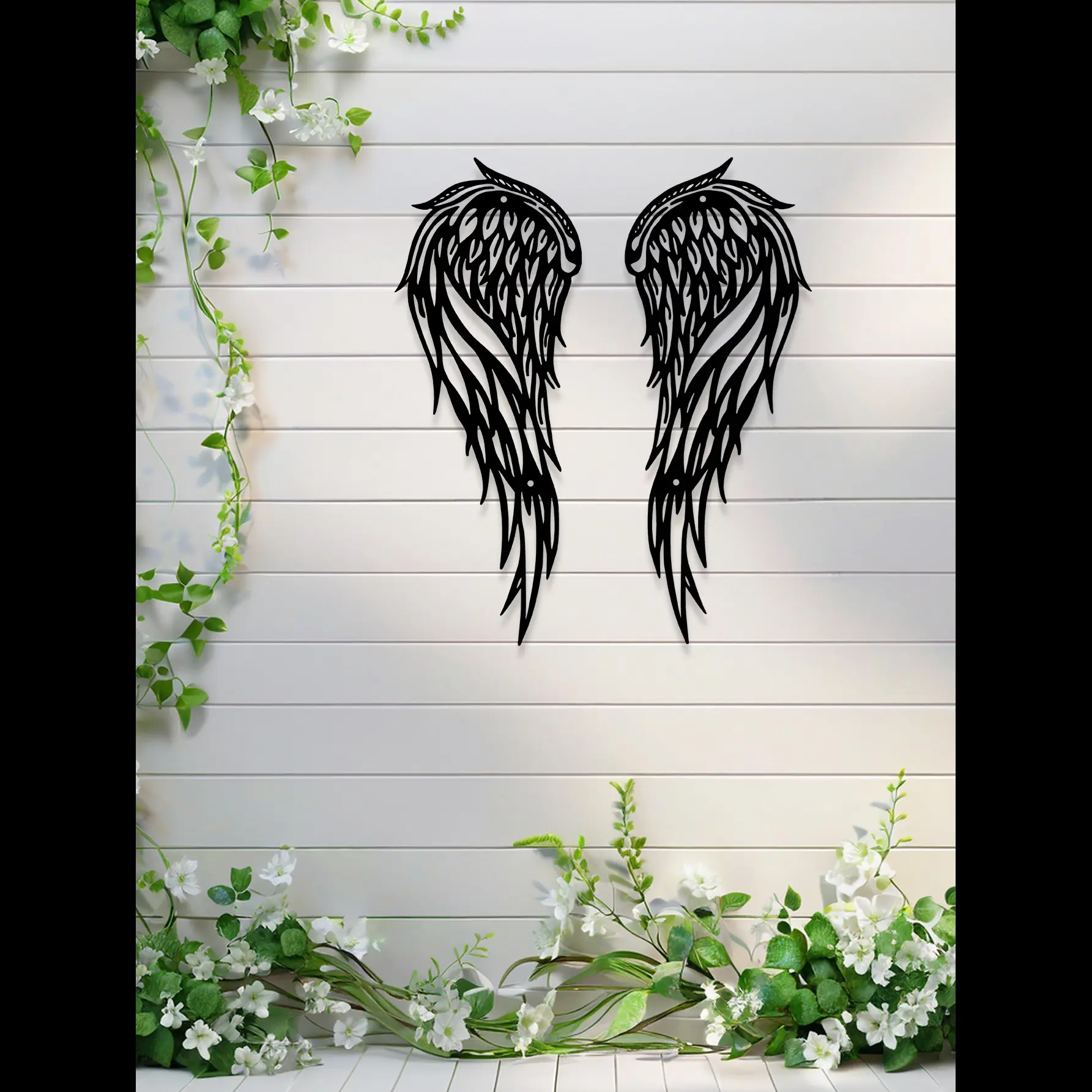 Classic Angel Wing Aesthetic Wall Decor, Metal Hanging Art for Home and Hallway, Natural Beauty Theme, Perfect for Living Room, Bedroom, Gift Idea