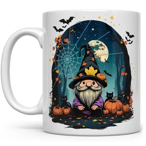 Halloween Gnome Mug, Cute Gnome Fall Autumn Cup, Designed and Printed in the USA by Loftipop