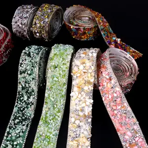 Crushed Stone Resin Water Diamond Strip Self-Adhesive Diamond Tape for Clothing Accessories Jewelry Shoes Bags and Fashion Accessories in Assorted Colors