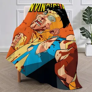 Comic Cool TV Superhero I-Invincible Blanket Plush Nap Sofa rug for Living Room Office Bedroom Birthday Home Travel Kid Gifts Suitable for beds and sofas can also be given as a gift
