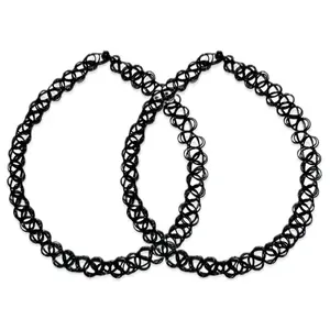 Classic Black Choker Necklaces for Women Set of 2 Durable Design Versatile Styling Options Ideal for Any Occasion Minimalist Chain Jewelry Accessory