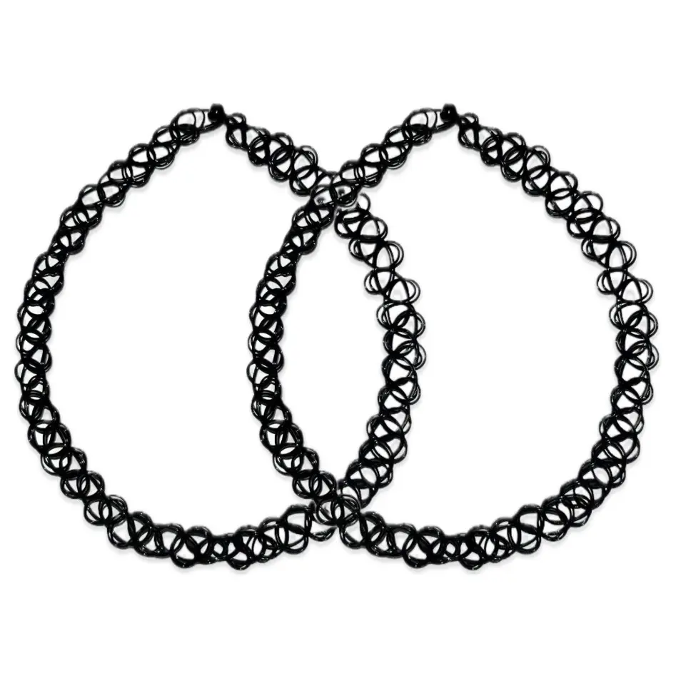 Women's Classic Black Choker Necklaces (Set of 2) - Durable Minimalist Chain Jewelry, Versatile Styling for Casual, Daily, Birthday, Evening Outfits, Ideal Accessory for Any Occasion, Female