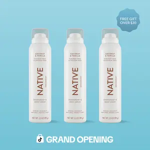 NATIVE Aluminum-Free Deodorant Spray 3-Pack – 3.5 oz, Odor Protection