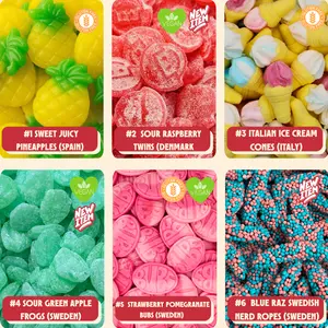 Stock Boy Build-A-Bag - 2LB - European Candy Mix with Sour Gummy Worms & Bonbon - Live Packaging Available on TikTok - Sweden Origin