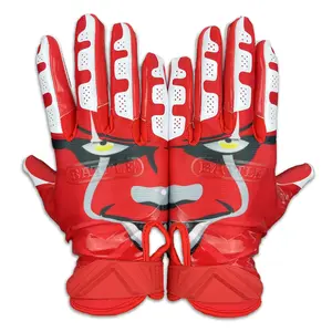 Clown23 Battle Cloaked Adult Football Receiver Gloves Ultra-Stick Palm PerfectFit Material NCAA/NOCSAE Standards 90-Day Durability Guarantee