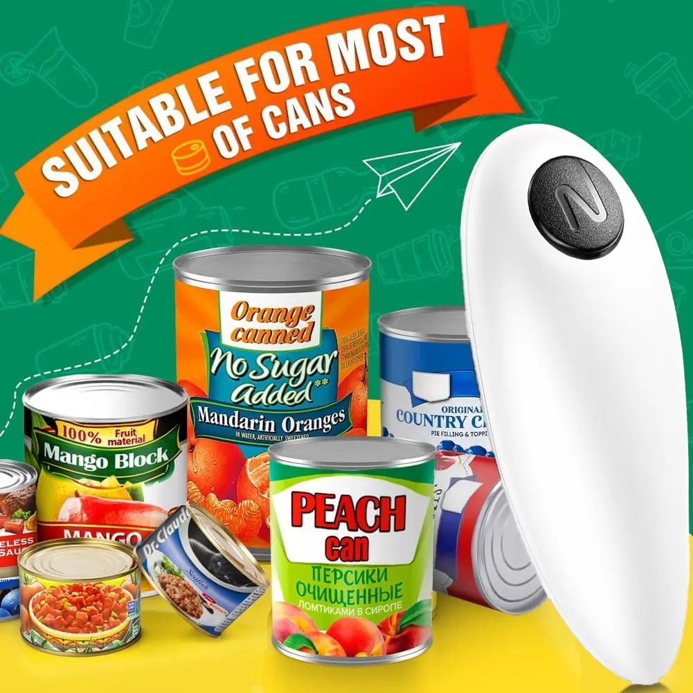 [Automatic Electric Can Opener] Cordless Automatic BANGRUI 1pc Electric Can Opener | with Safe One-Touch Switch for Seniors & Kitchen Use, Best Gadget for Almost All Size Cans