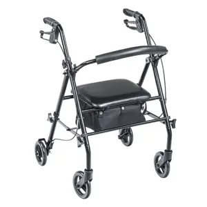 Drive Medical Travel Rollator – Black, 350 lb, Foldable