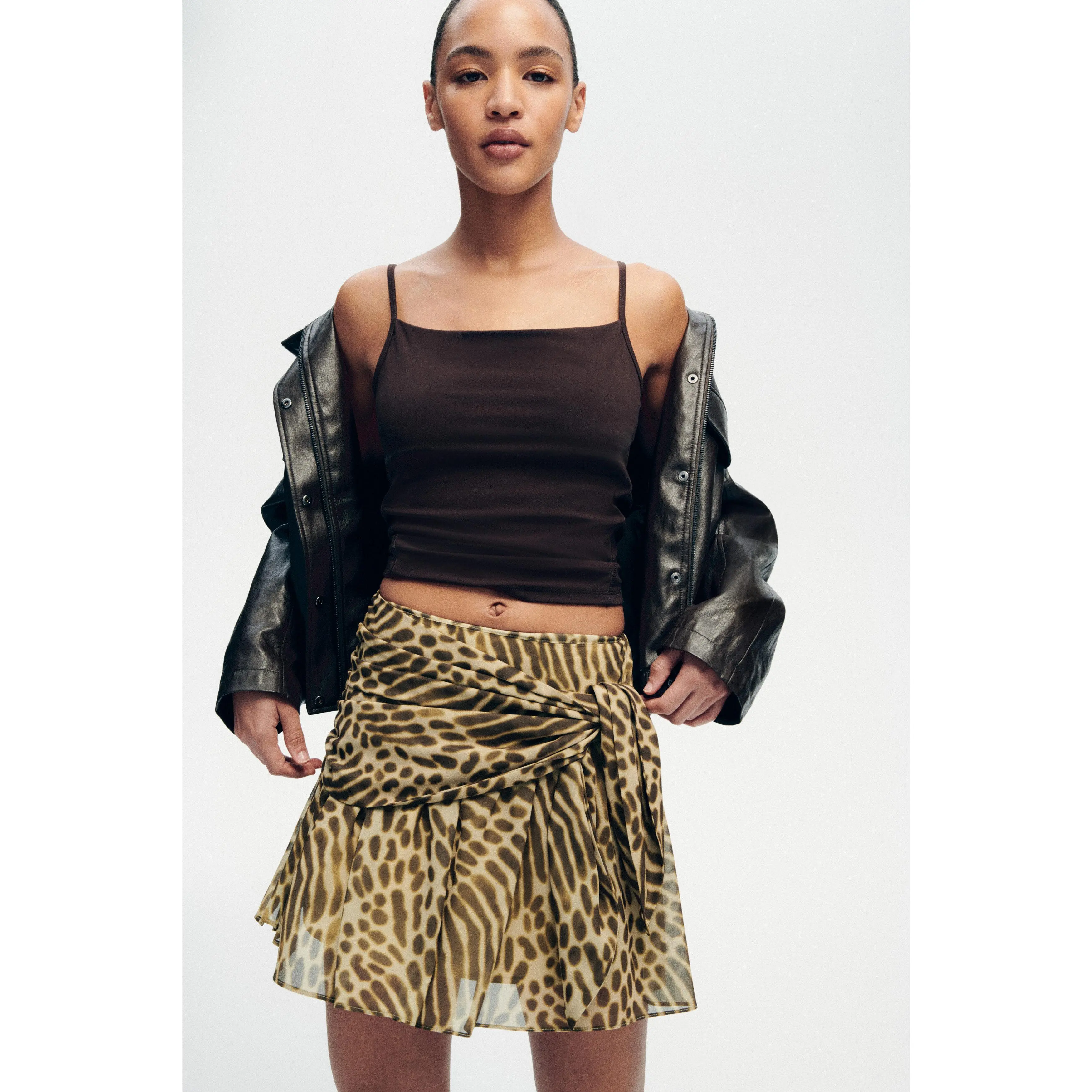 H&M Tie-detail flared skirt