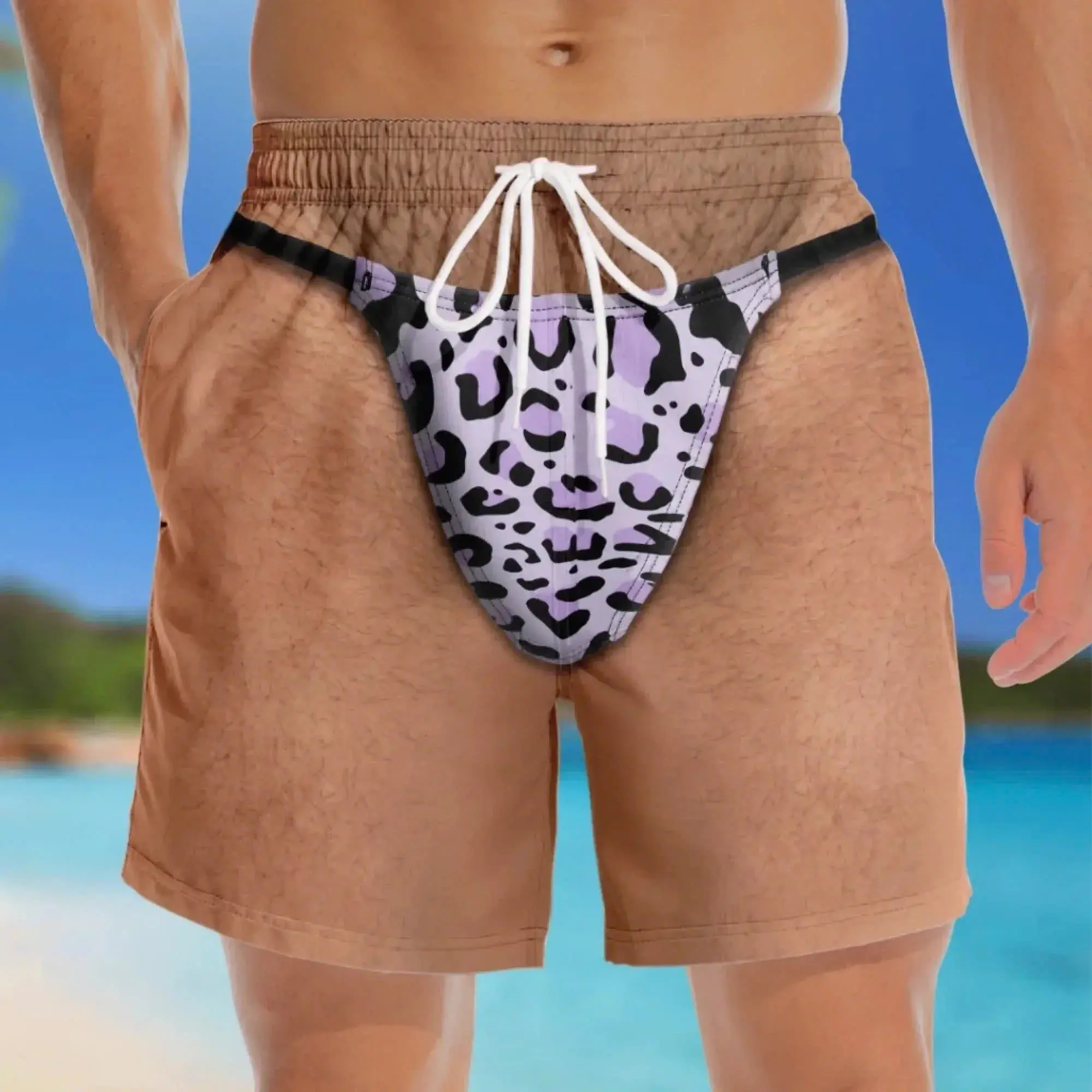 Custom Funny Men's Swim Trunks - Personalized Summer Vacation Beach Shorts, "My Style" Gift for Him