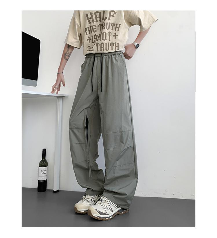 Summer Thin Pants Woven Outdoor Quick- drying Pants Men' s Loose Casual Pants Breathable Mesh Functional Overalls