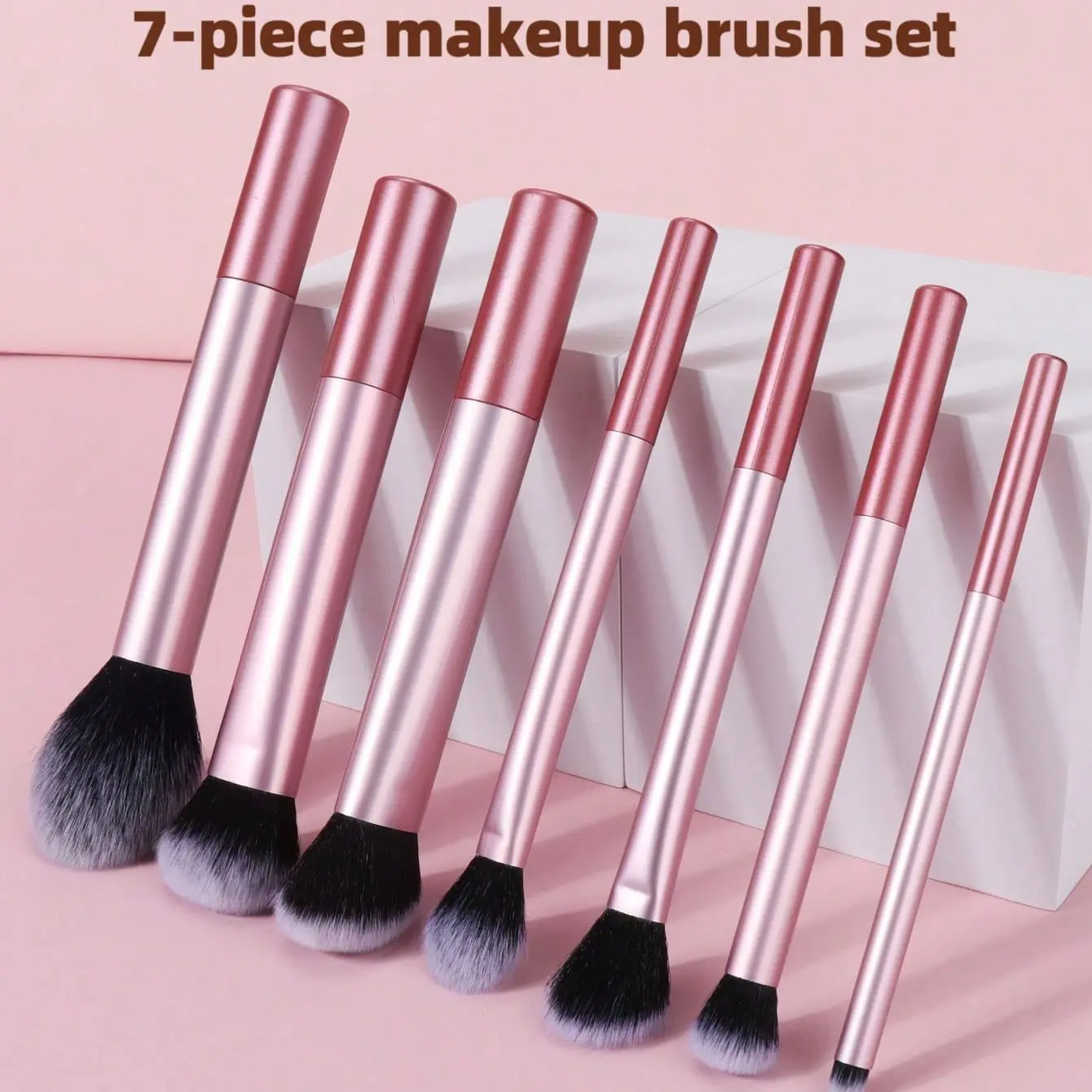 Professional Makeup Brush Set, 7-Piece Travel Kit Includes Blush Brush, Powder Brush, Concealer Brush, Eyeshadow Brush, Full Face Coverage, Versatile Soft Brushes, Multifunctional Makeup Brush, Beauty Travel Brush, Cosmetics Brushes Set
