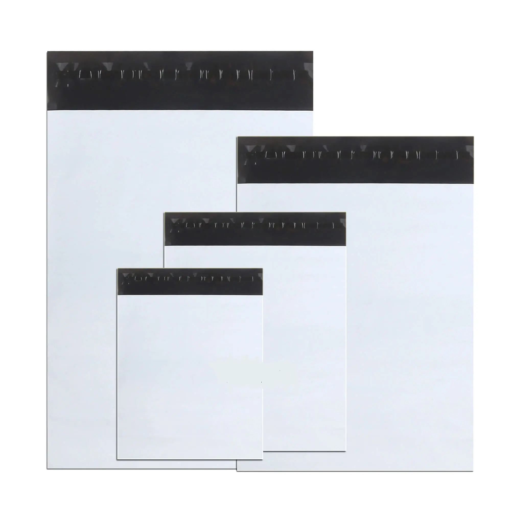 4 Assorted Sizes Poly Mailers 100 Pack, White Self-Adhesive Shipping Bags, Waterproof Tear Resistant Mailing Envelopes, Packaging Supplies for Apparel, Books & Small Gifts