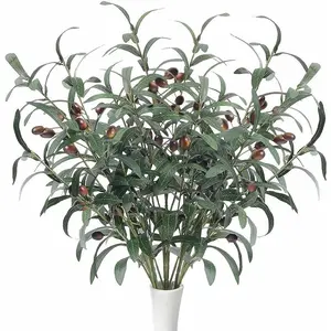 Olive Branches for Vases Artificial Olive Branches Faux Tree Branches Stems for Vase (6 Branches, 28.7 inch/Each)