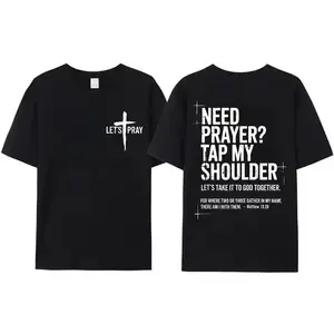 Womens Graphic Sweatshirt Need Prayer Tap My Shoulder Let’s Pray Print Casual Design Crewneck Long Sleeve Soft Cotton Breathable Comfortable Fit Relaxed Daily Wear Matthew 18:20 Christian Faith Inspirational Fall Winter Outfit Religious Trendy Fashion Top