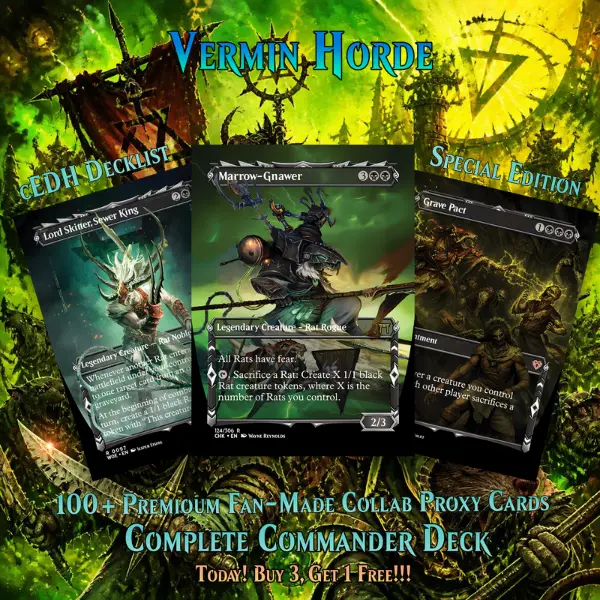 Vermin Horde Custom MTG Proxy Commander Deck - 100+ Cards Set