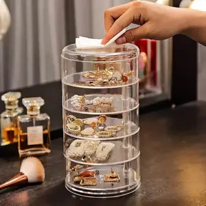 Multi-Layer Acrylic Rotating Jewelry Display Case