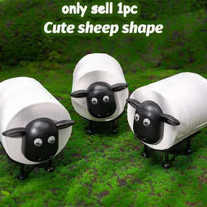 Cute Sheep Paper Towel Holder, Creative Living Room Coffee Table Kitchen Bedroom Home Use, Space Saving Design, 1pc/3pcs, Bathroom Organizing Accessories