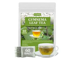 Premium 60 Gymnema Leaf Tea Bags, Made with 100% Natural Gymnema Leaves, for Diabetics, No Additives & Caffeine Free & Sugar Free.