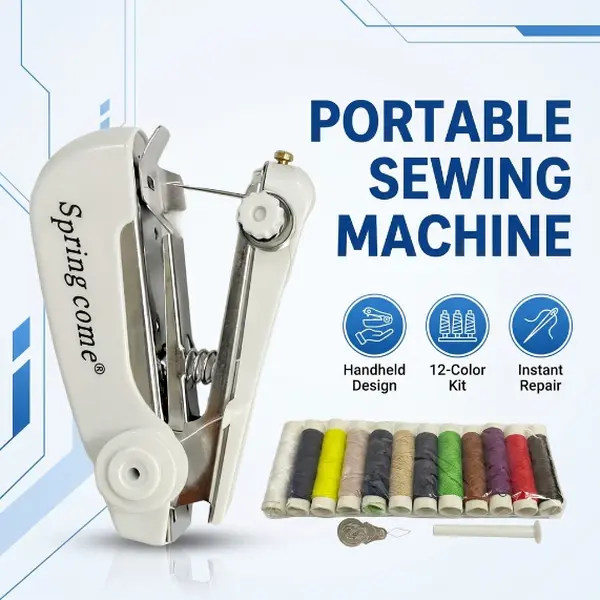 Portable mini sewing machine, handheld manual sewing made easy, portable home sewing machine, white – 1 piece, small sewing machine，gift for christmas,black friday