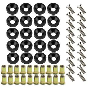 20-Piece Engine Dress up Kit Aluminum Washers Bolts & Rivet Nuts Black