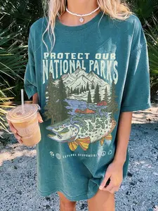 [SALE UPTO 50%] Comfort Colors 90s National Parks Shirt, Granola Girl Tee, Camping Wildlife Shirt, Hiking Adventure Shirt