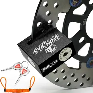 Motorcycle Disc Lock Anti-Theft Wheel Brake Lock Waterproof Alloy with Reminder Cable and 2 Keys Alarm-Free for Motorbike E-Scooter Mountain Bike