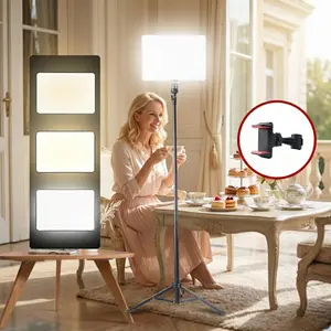 10" Square Light with Adjustable 130cm/51" Tripod Stand & Phone Holder, Dimmable LED Video Light with Stepless Brightness Control for TikTok, YouTube, Photography, Makeup, Live Streaming and Video Conferencing#Easter Day