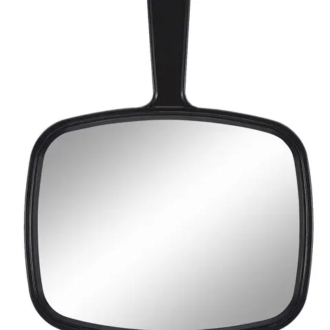 PROTECLE Square Black Modern Portable Handheld Mirror with Handle for Easy Use, 10.3" L x 7.4" W Hairdressing Aid, Salon Barber & Bathroom Home Supply