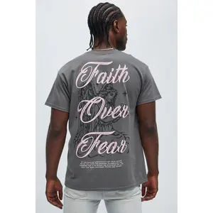 Faith Over Fear Short Sleeve Tee - Charcoal