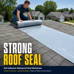 Waterproof sealant tape 19.6IN*16.4FT heavy-duty Waterproof Tape for Roof Repairs Siding Boat Hulls Concrete Foundations & More Heavy-Duty Flexible Sealant Provides Superior Leak Protection on Various Surfaces All-Season Durability for Home Commercial Use