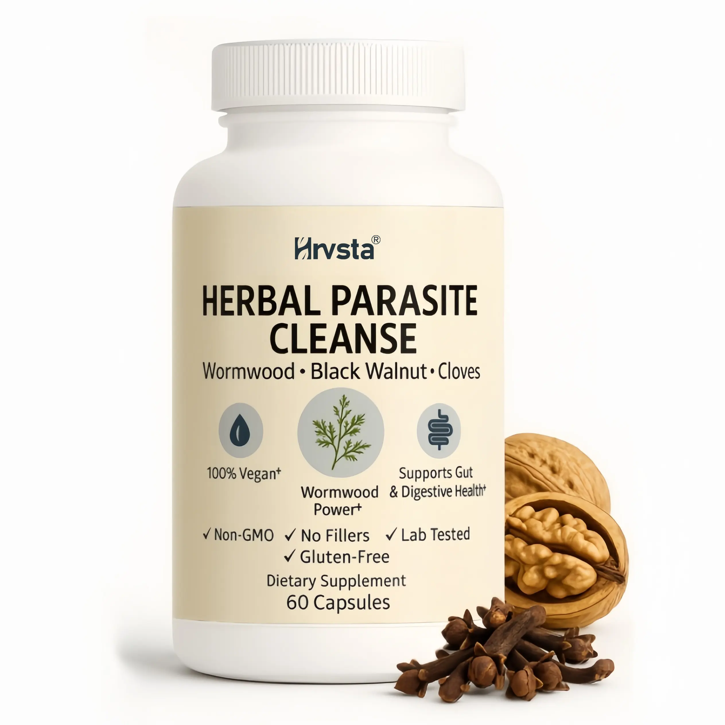 Wormwood Black Walnut Clove Capsules - Cleanse, Detox, Intestinal Guard Formula Supplement for Humans, with Wormwood herb, Black Walnut Extract Combination, 60 Capsules