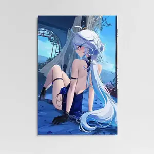 Genshin Impact Furina Poster, High Quality Canvas Poster Print, Gifts for boyfriend or girlfriend, Birthday Present, Fan merchandise - No Frame