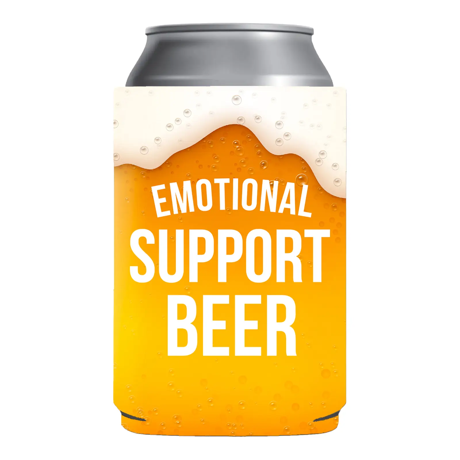 Funny Emotional Support beer Can sleeve holder Drinkware Mug Tumbler Cup Holder Bottles Cup Portable Reusable Beach Beverage mens gifts