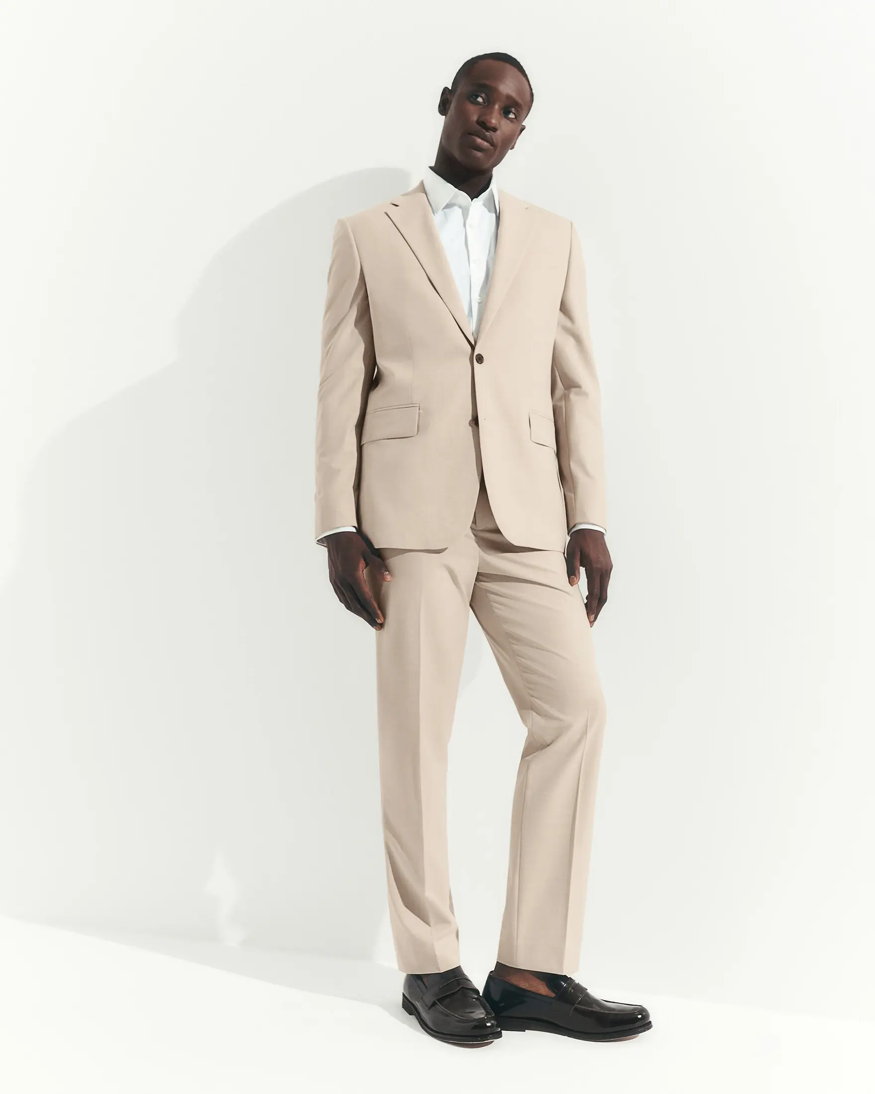 Express Slim Khaki Stretch Suit Jacket, Formal Wear, Spandex, Menswear