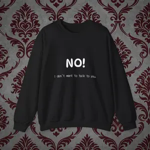 No! I Don't Want to Talk to You.. Sweatshirt, Unisex Crewneck, Funny Gift, Casual Wear, Introvert Apparel, Statement Clothing