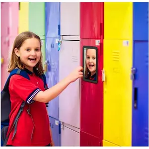 Magnetic Locker Mirror,Small Mirror for Locker - 5" x 7" Iocker Mirror Magnetic - Magnet Mirror for School Locker, Bathroom, Workshop Toolbox, Office Cabinet,Mirror Locker Accessories,Black Decor