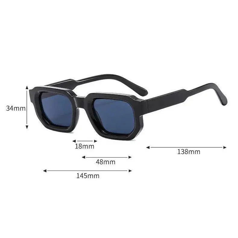 Rectangle Polygon Blue Polarized Sunglasses for Women Men Retro Classic Vintage New Rectangle Polygon Blue Polarized Sunglasses for Women  main image 4