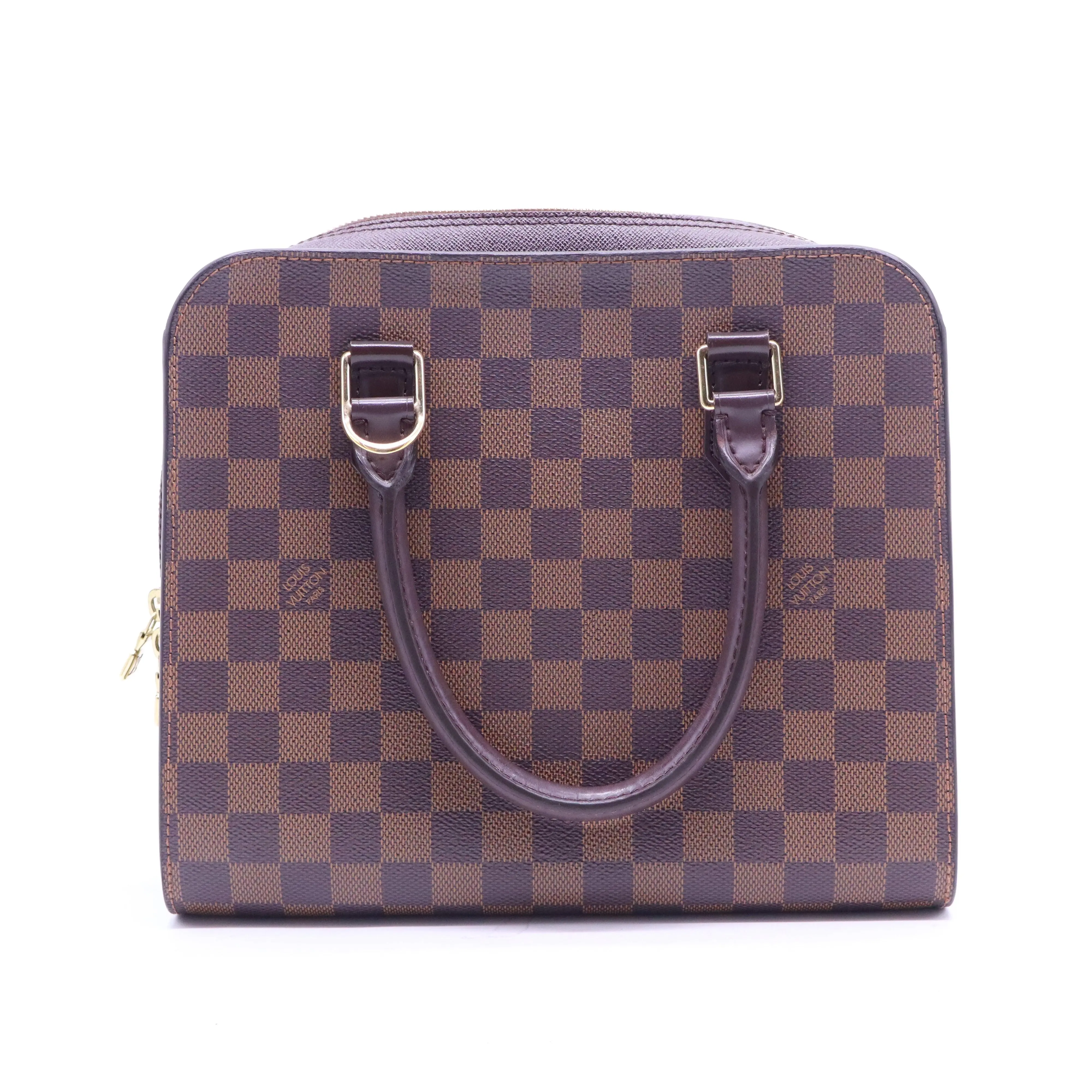 Pre-owned Louis Vuitton Canvas Top Handle Bags Damier Ebene Triana B21265