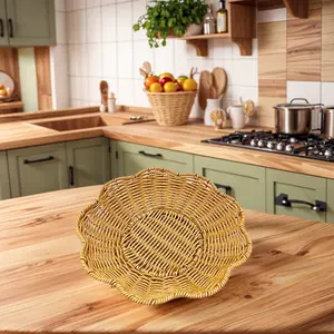 Rattan-Style Serving Basket – Bread, Fruit & Snack Tray (Japanese Style, 2 Sizes)