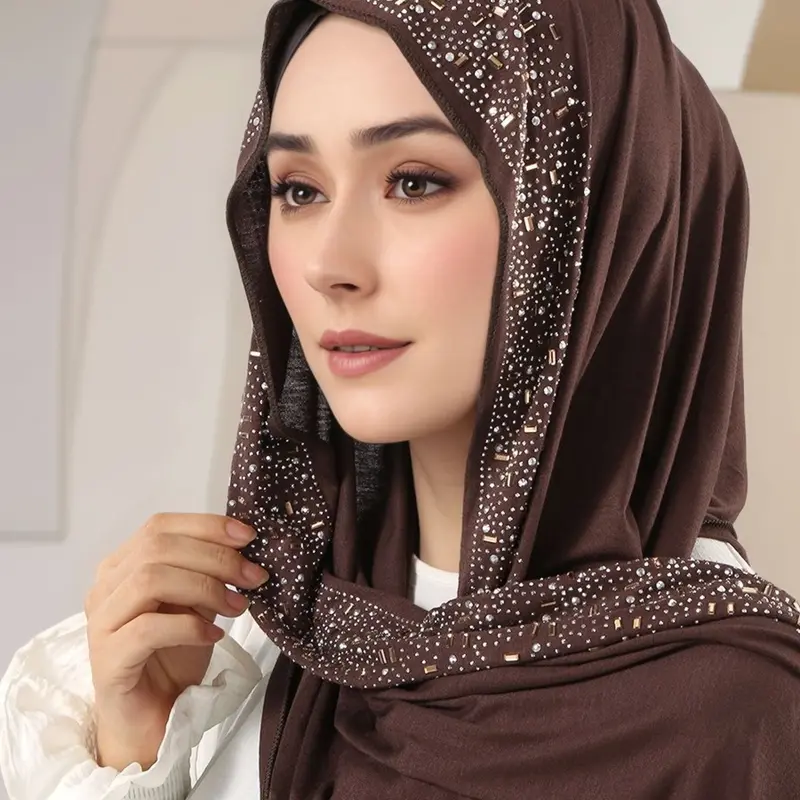 Women's Casual Fitted Headscarf Modest Hijab Turban Hijab, Modesty, Woven Fabric Thin Design, All Season Wearable Plain Color Scarf, Stylish Accessory for Daily Use