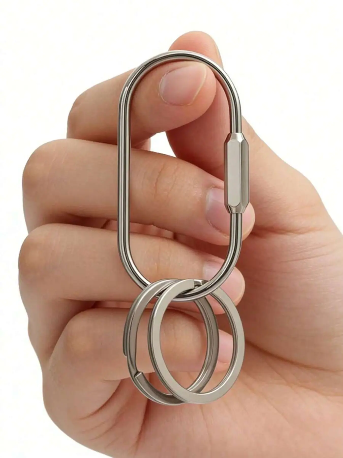 Brass Screw Lock Keychain With 2 Rings,Multifunctional Metal Keychain,Secure Bag Charm Carabiner Clip,Carabiner Keychain Clip For Keys,Car Key Ring,Bags Accessories,Key Charms,Keychains Cute,Keychain Accessory,For Everyday Carry, Travel, Outdoor