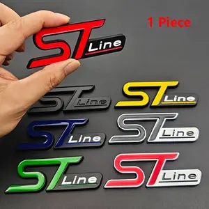 3D Metal Logo Stline Car Emblem Rear Trunk Sticker For Cars ST Line Badge for Ford F Focus Kuga Fiesta Mondeo ESCAPE Ecoboost Car Accessories