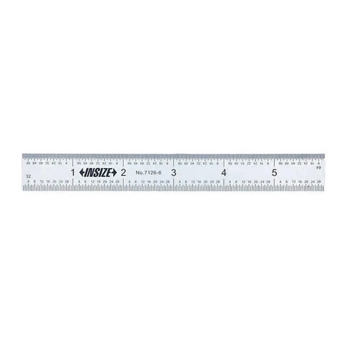 Insize 6 In. 4R High-Quality Stainless Steel Rigid Rule Measuring Instrument - Satin Chrome Finish, Multiple Graduations, for Students, Modern Office Stationery Supplies