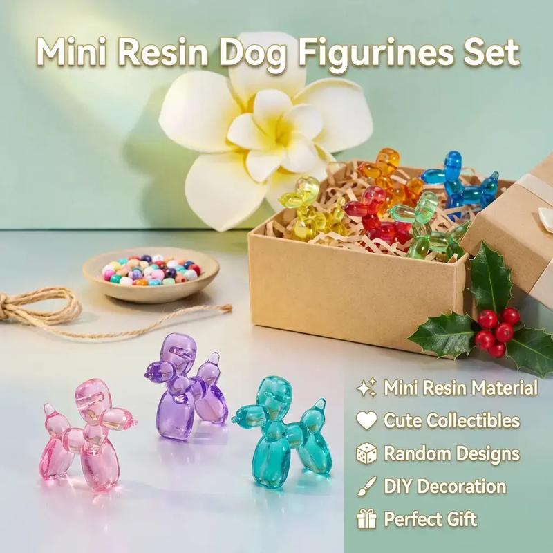 30pcs Mini Resin Dog Figurines, Cute Collectible Figurines, Random Design DIY Handmade Decorations, Christmas New Year Gifts, Home Office Desk Ornaments