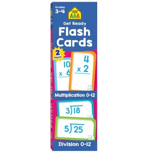 School Zone Get Ready Flash Cards Multiplication & Division 2-Pack: 112 Math Flash Cards, 3rd Grade, 4th Grade, Multiplication 0-12, Division 0-12, Improve Speed & Retention, and More