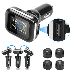 Car Tire Pressure Monitoring Tool, TPMS Tire Pressure Monitoring System, Car Wireless Tpms Monitor with 4 External Sensors & Accessories, Tire Pressure Caps