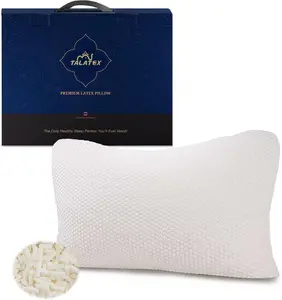 Talatex Talalay 100% Natural Premium Adjustable Latex Pillow, Shredded Latex Pillow Helps Relieve Pressure, Perfect Package Best Gift with Removable Tencel