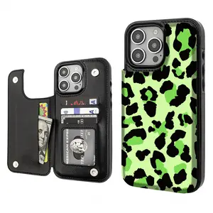 CAMO leopard print  Pattern Phone Cases Compatible For With iphone 17 16 15 14 13 12 PRO PLUS MAX AIR PU Black Brown Pink Durable Flip High quality Leather Credit Card Bag Holder Mother Gift Wallet Shockproof Anti-Drop Full Protection Shell Cover