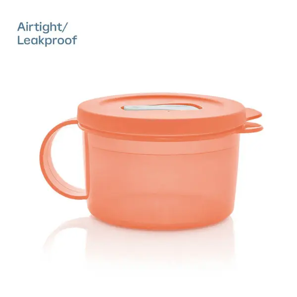 Tupperware CrystalWave PLUS Soup Mug BPA Free Microwave Safe 2 Cup Capacity Splatter-Free Leakproof Lid Dishwasher Safe Ceramics Bowl with Cover