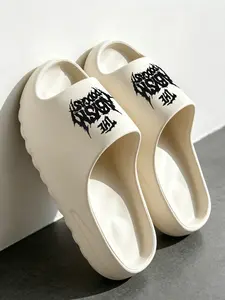 Men Women Streetwear Graphic Slides, Eva Thick Sole Non Slip Slippers, Casual Indoor Outdoor Beach Sandals, Comfortable Footwear
